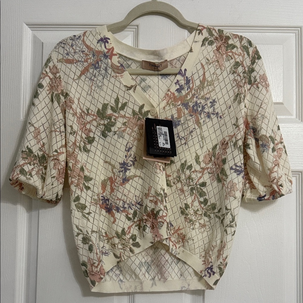 Twin-Set Pastel Floral Knit Sweater - Picture 2 of 3